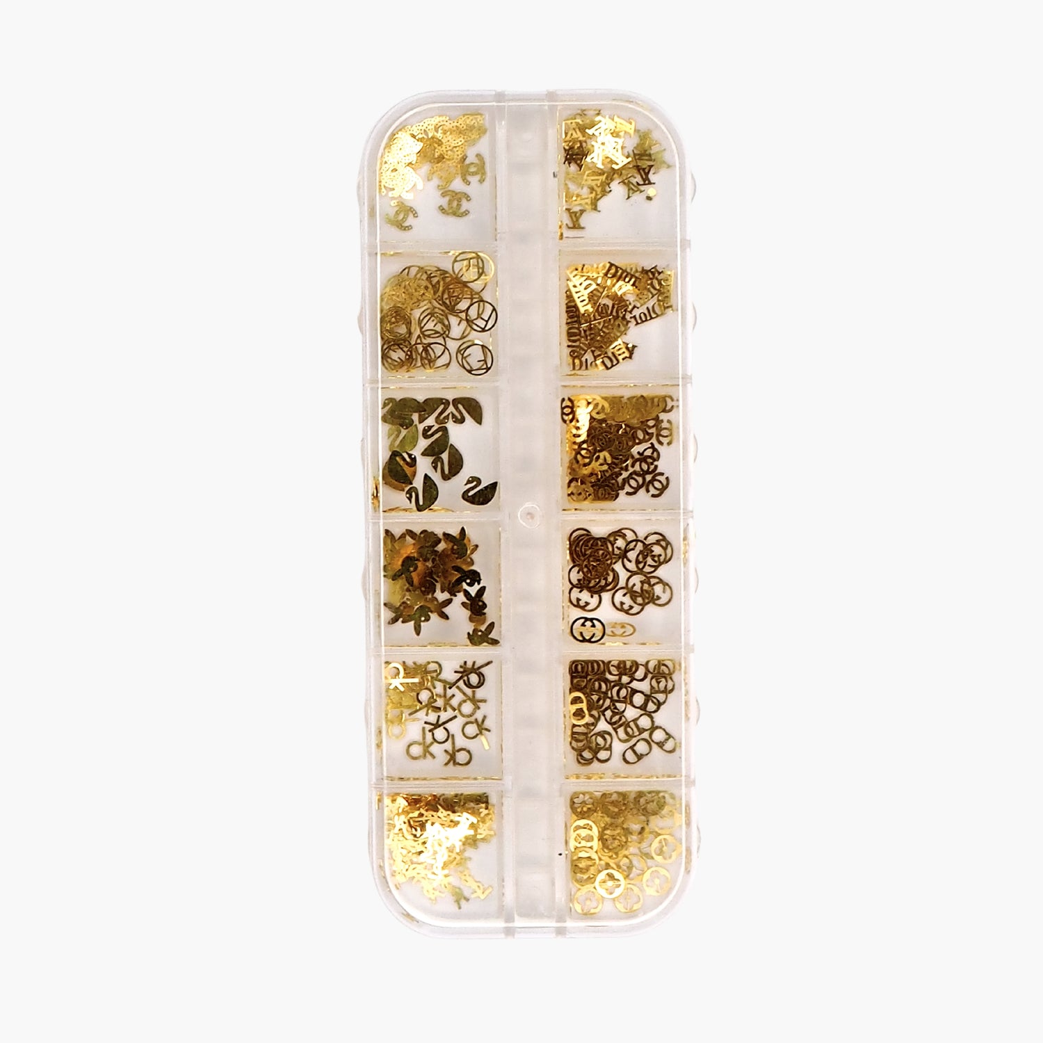 Nail Art Set, 3D Brand Logo Gold