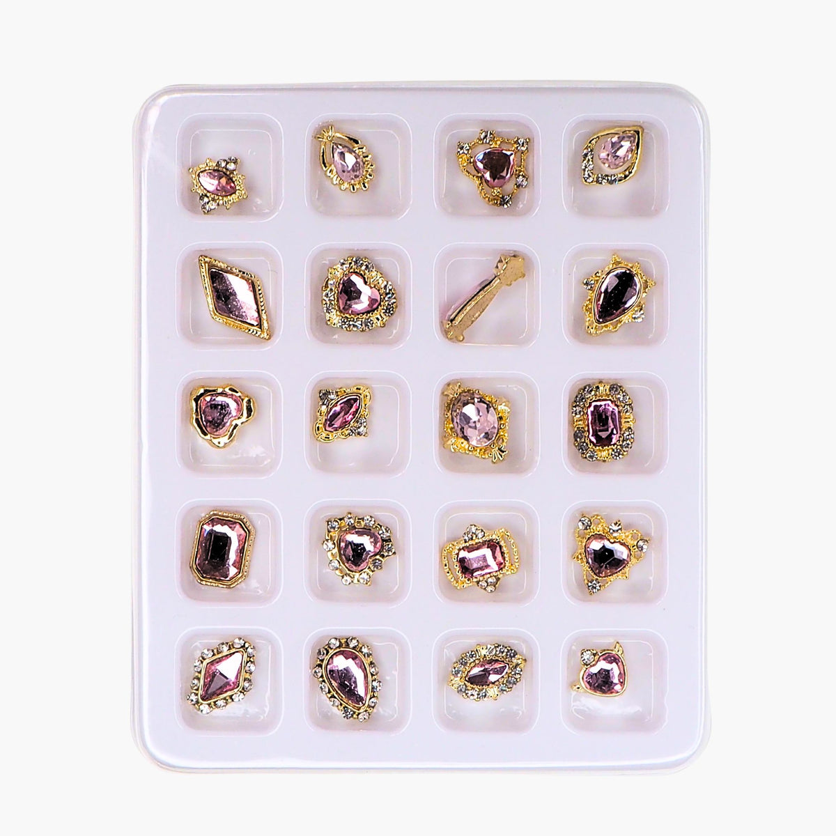 Assortment of Crystals with Decorative Frames, Lt. Rose