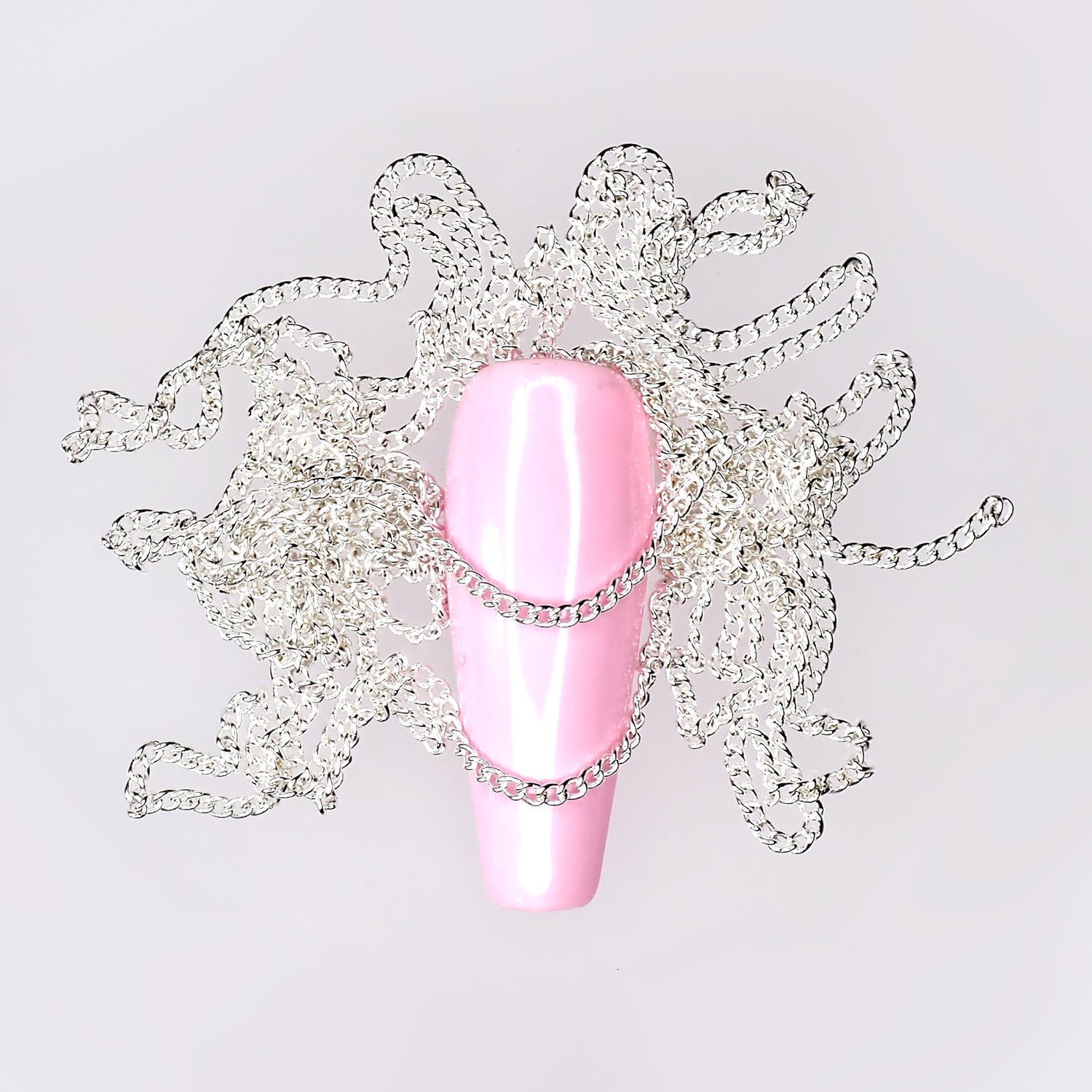 Nail decoration, Chain Silver 100cm