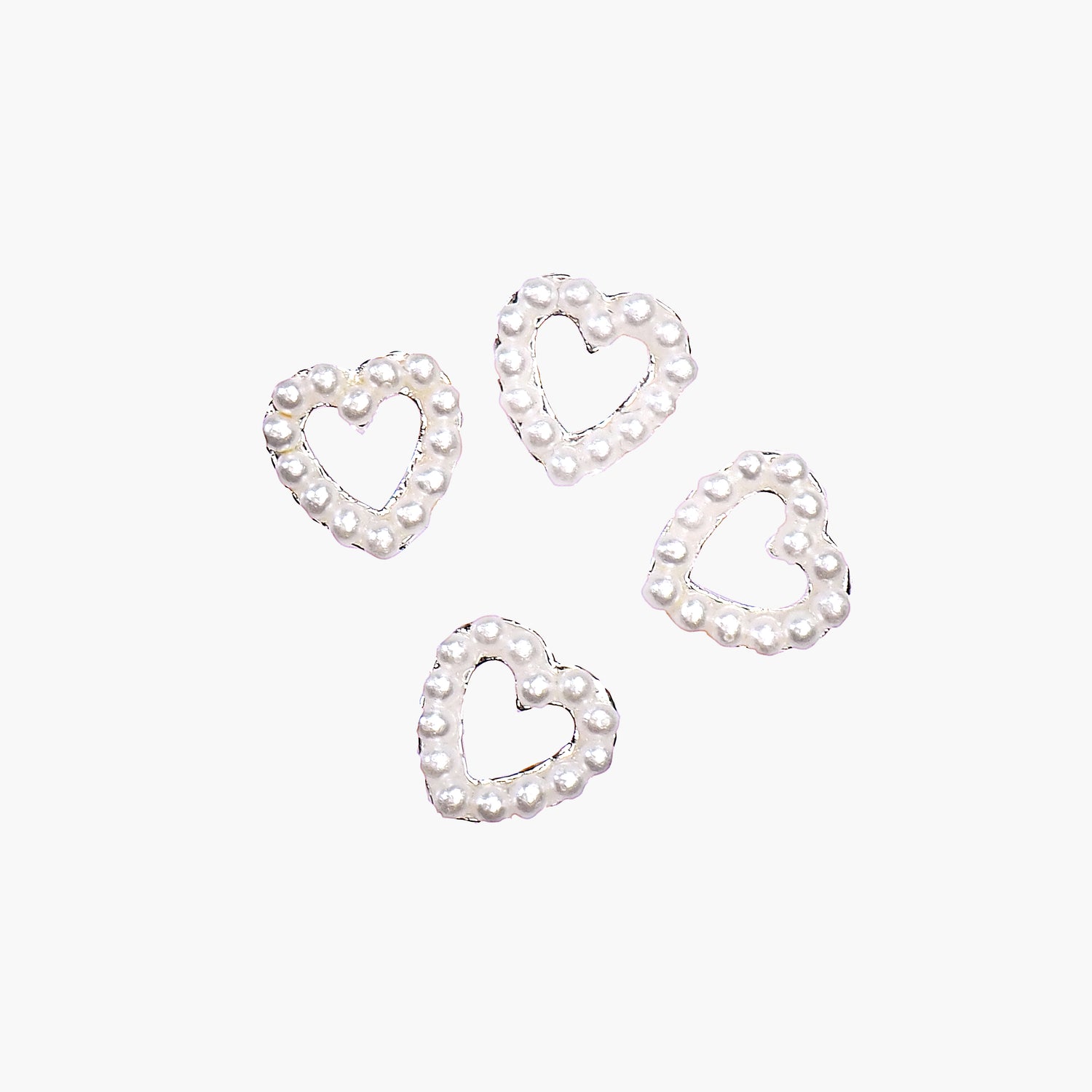 Nail decoration, Hearts Pearl 4 pcs