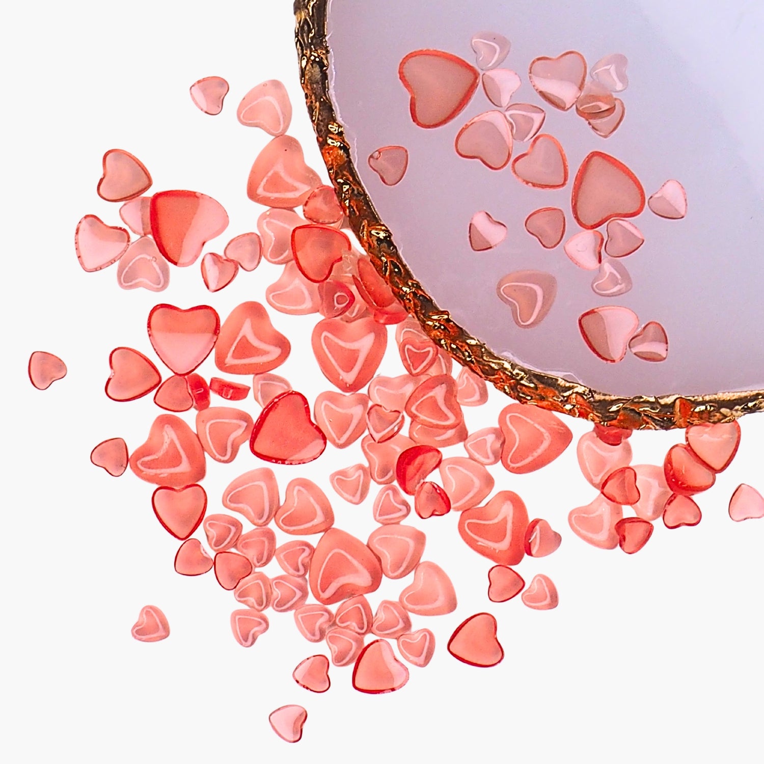 Kynsikoriste, Jelly Hearts Peach Väriä Vaihtava 100 kpl