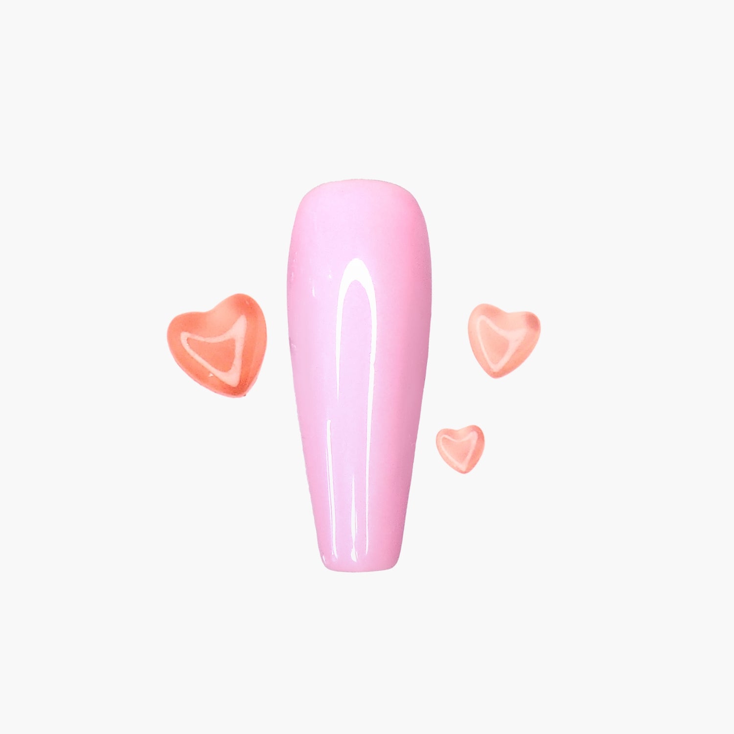 Kynsikoriste, Jelly Hearts Peach Väriä Vaihtava 100 kpl