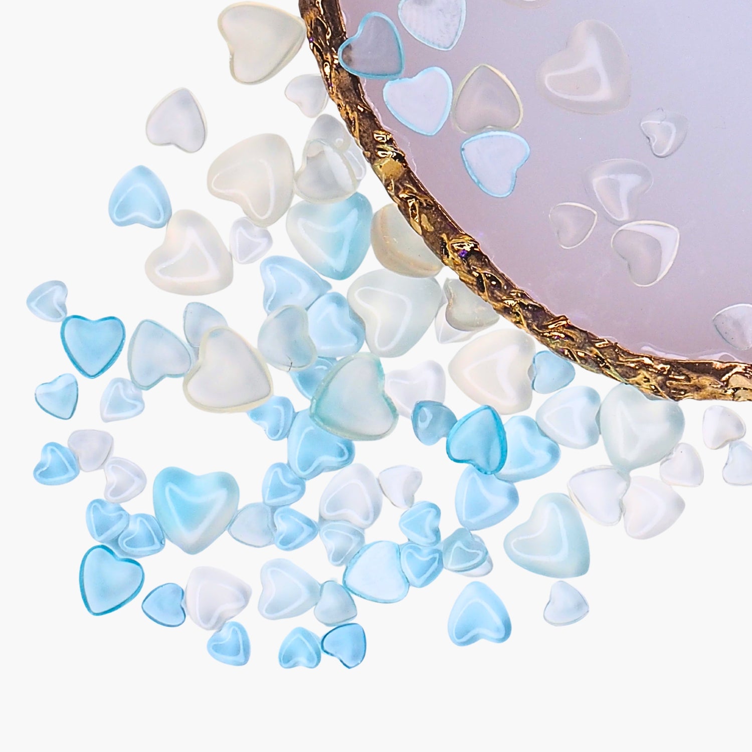 Kynsikoriste, Jelly Hearts Blue Väriä Vaihtava 100 kpl
