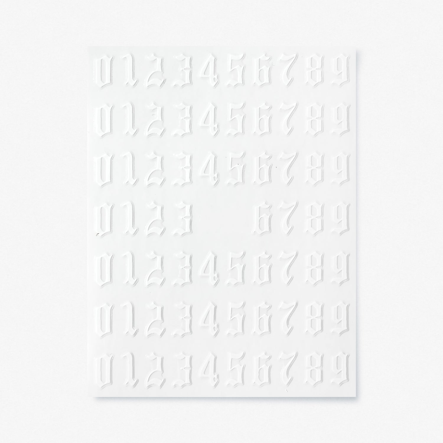 Nail stickers, Numbers White