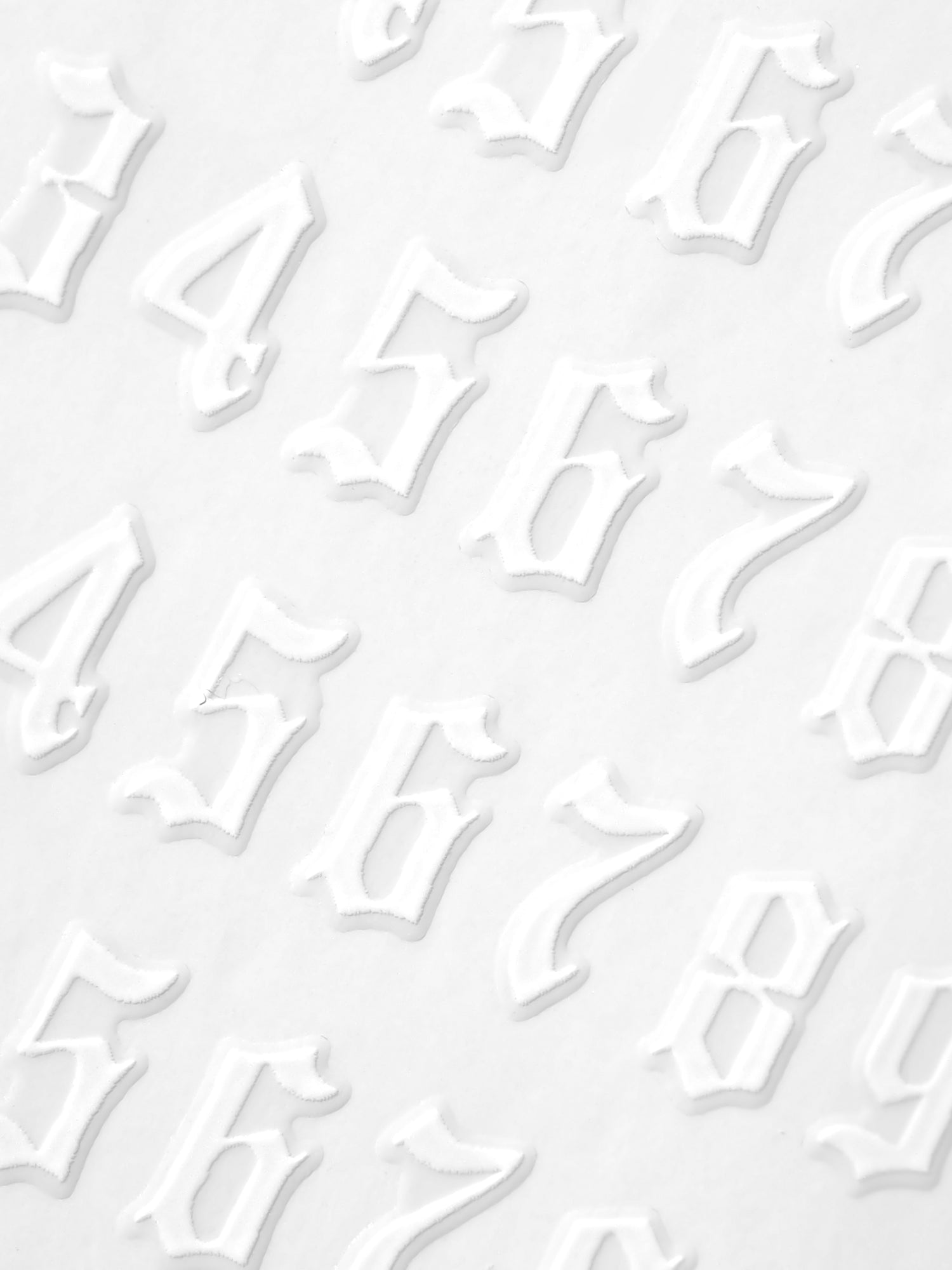 Nail stickers, Numbers White