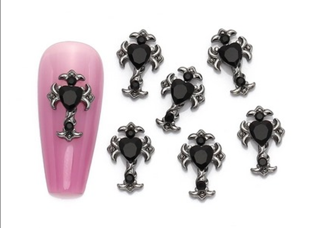 Nail decoration, Gothic Cross 2 2 pcs 