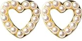 Nail decoration, Hearts Pearl 4 pcs