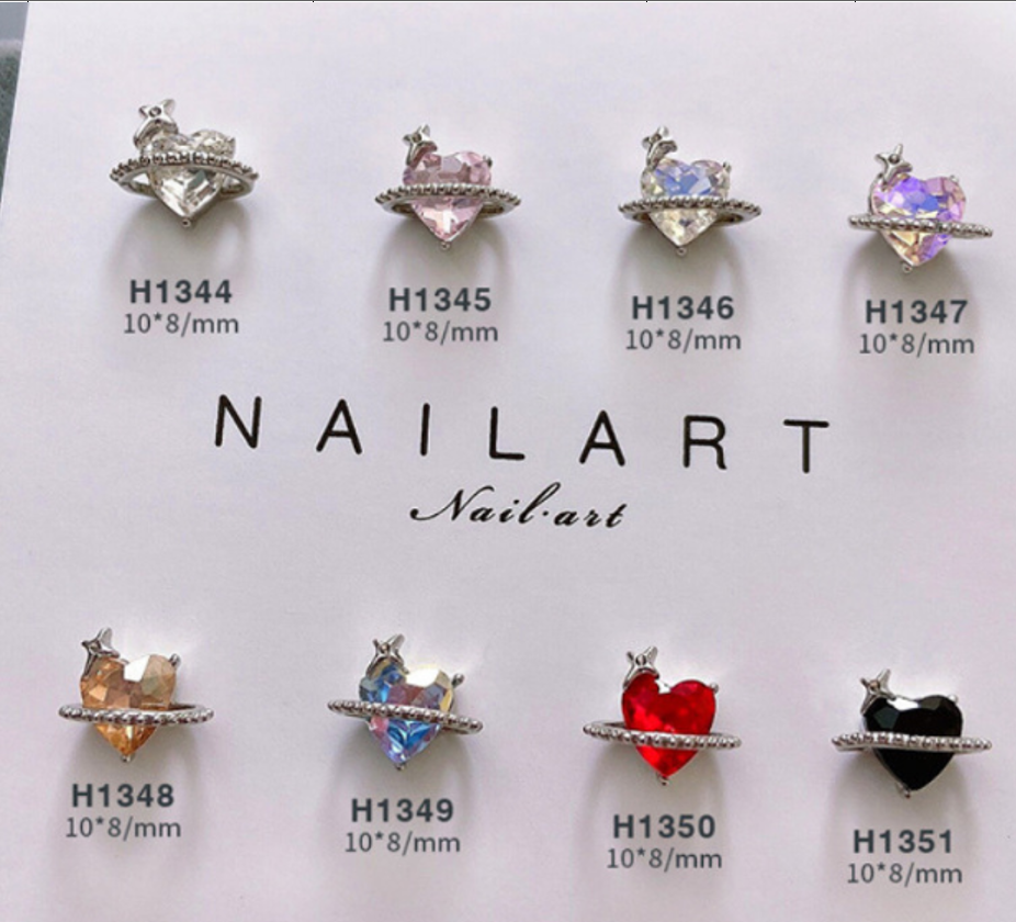 Nail Decoration, Planet Heart 1pc