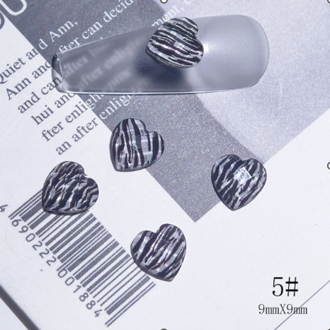 Nail decoration, Zebra Hearts 20 pcs.
