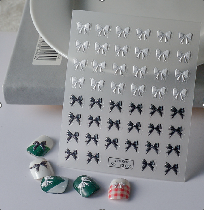 Nail stickers 3D, Bows