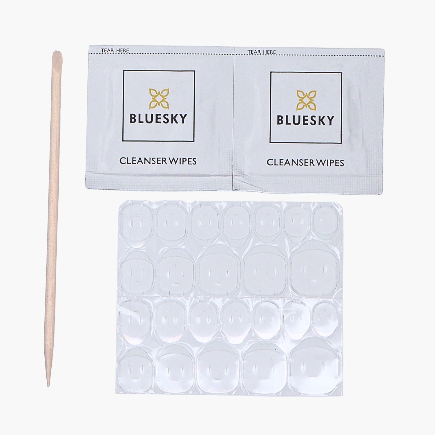 Double-sided Nail Sticker for Artificial Nails 2 Strips/24 pcs + Wooden Stick