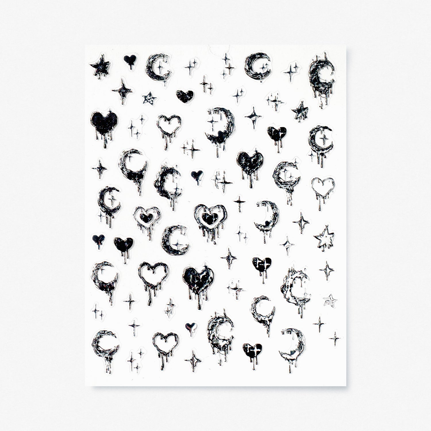TOMONI Nail stickers, Silver Moon & Stars