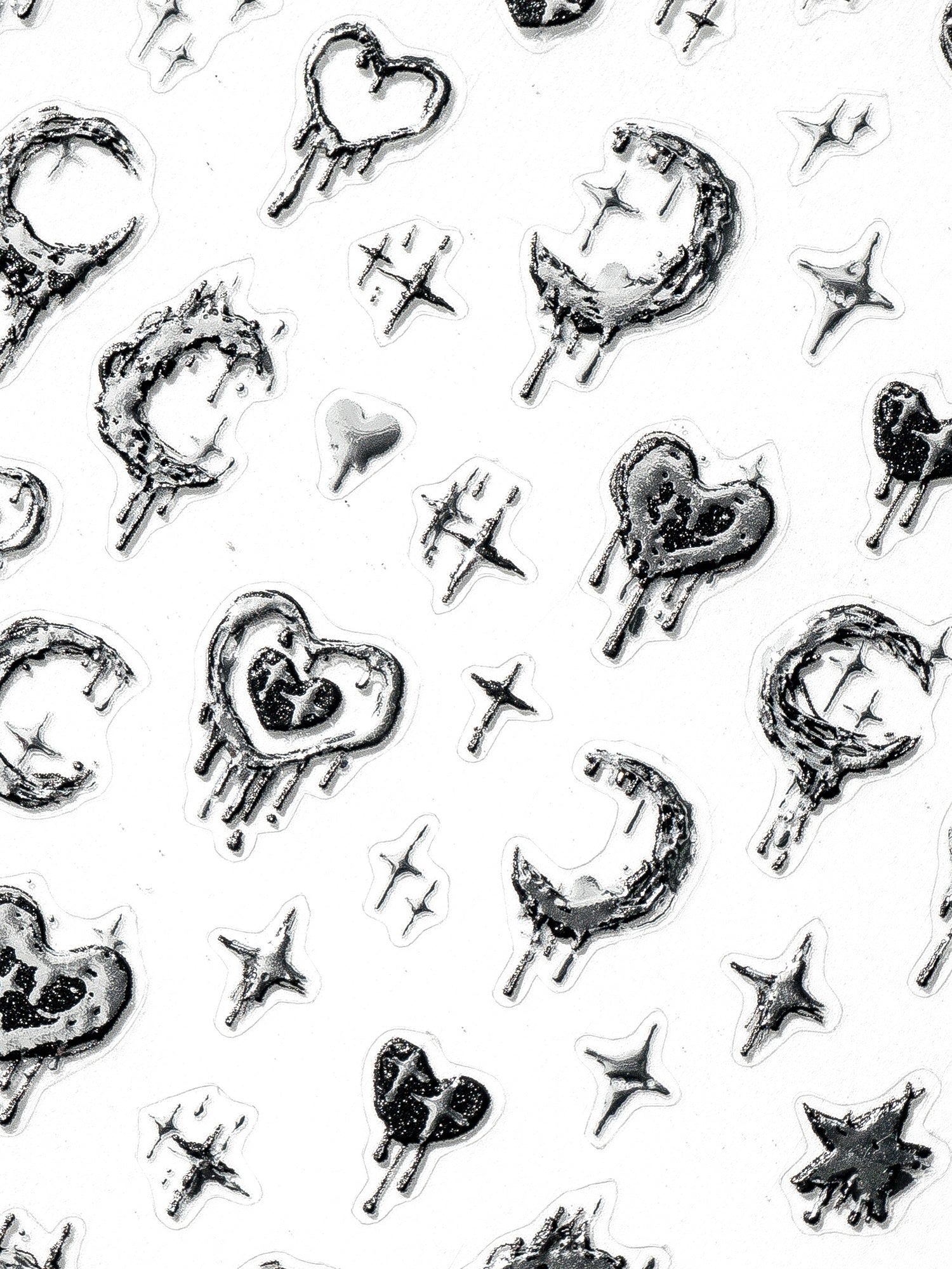 TOMONI Nail stickers, Silver Moon & Stars