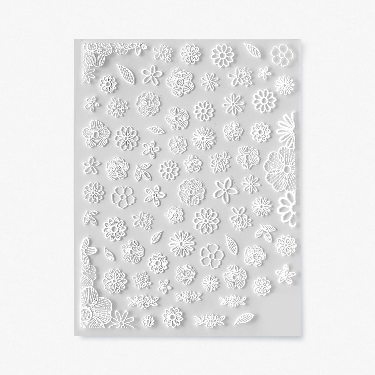 TOMONI Nail stickers, White Flowers