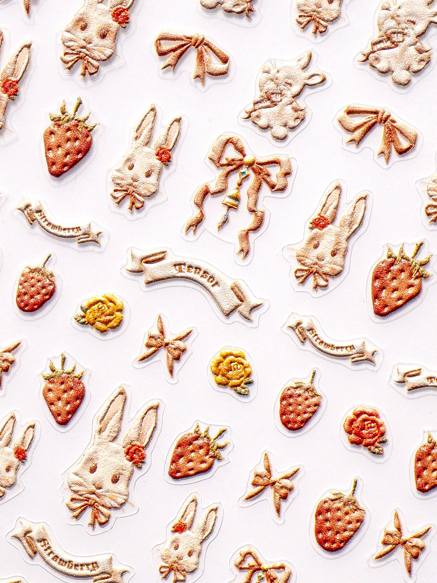 ZHI BAI Nail Stickers, Red Rabbit