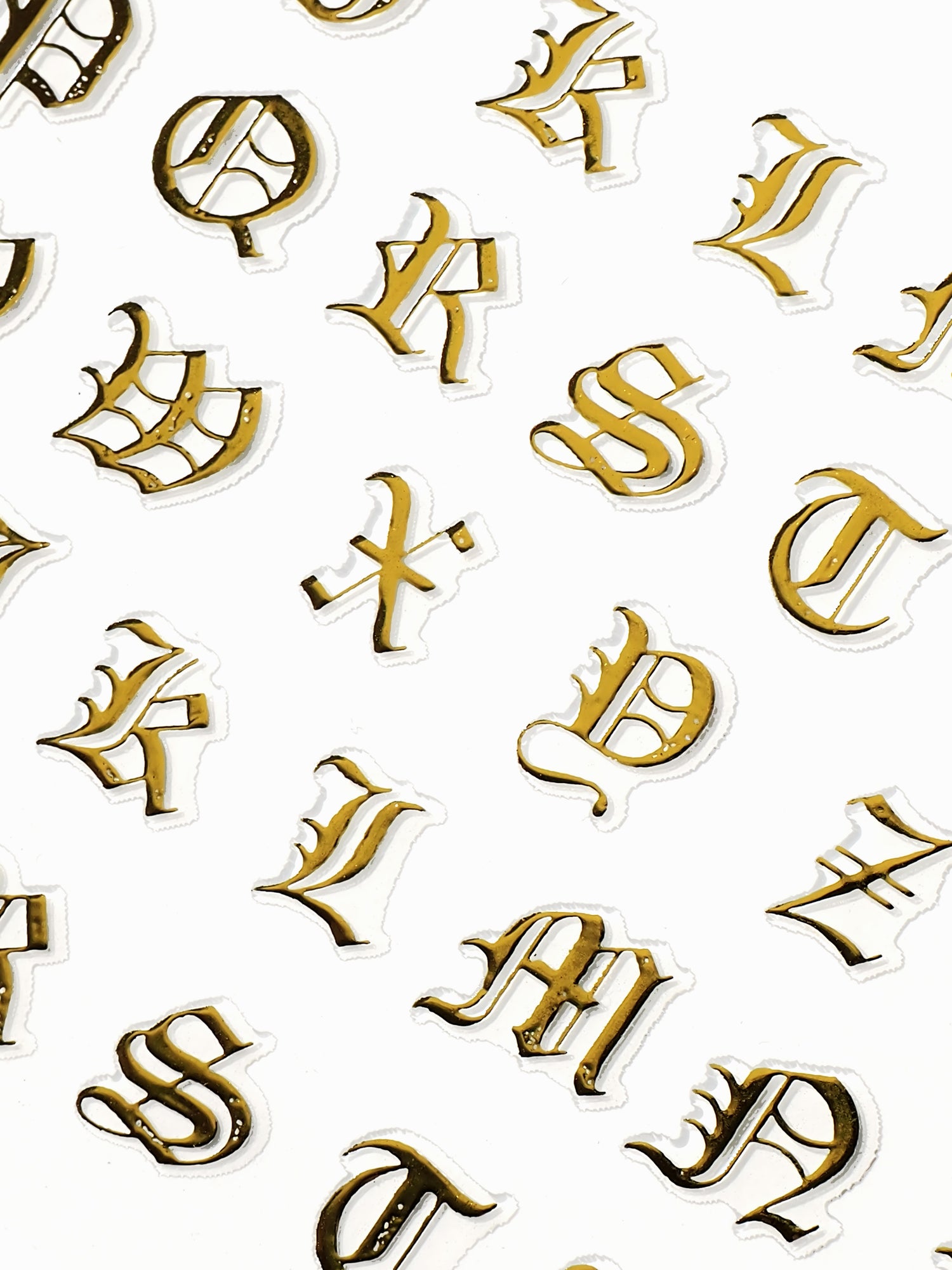 Nail Stickers, Letters Gold