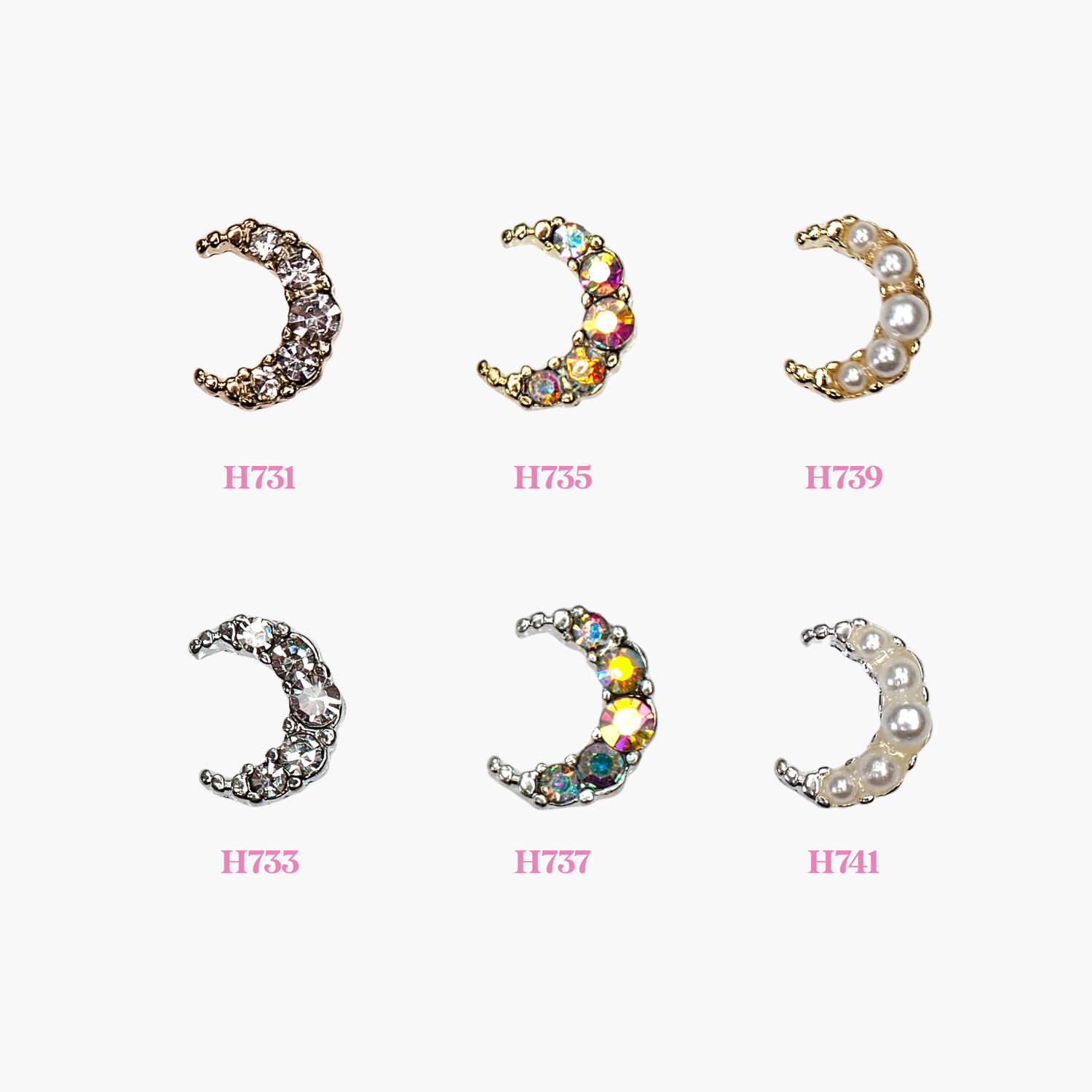 Nail Decoration, Moon Small 3pcs
